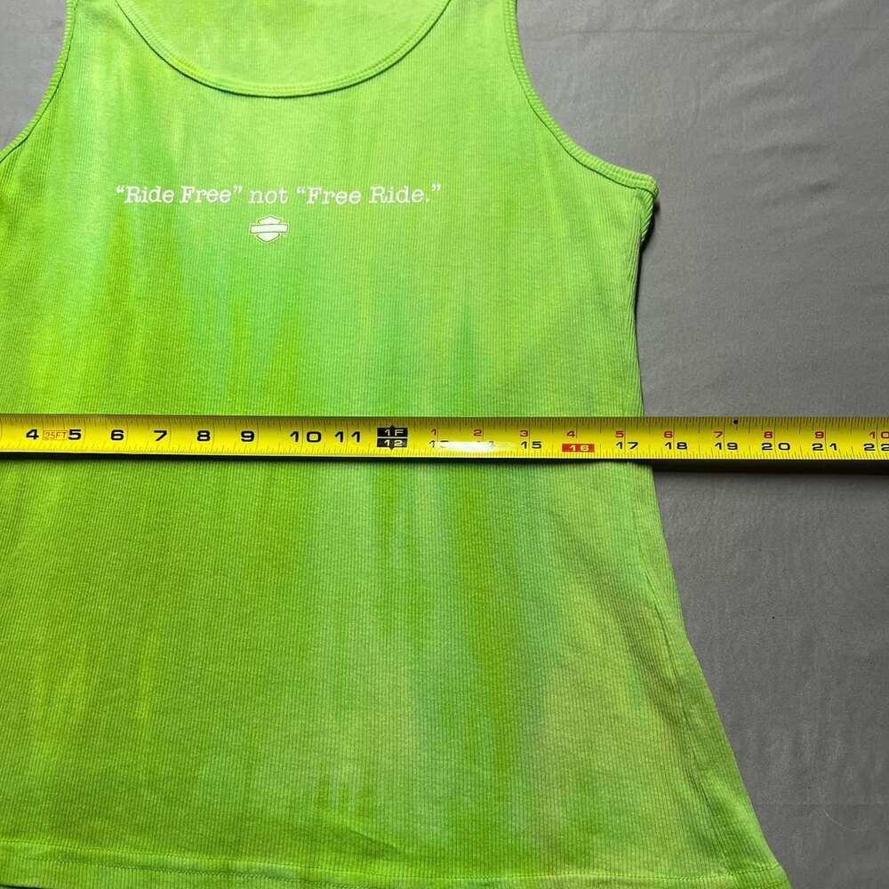 Harley Davidson Tank Top Green Ride Free Not Free Ride - Picture 7 of 10